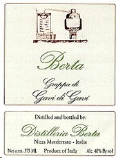 Berta Grappa di Gavi di Gavi 375ml —